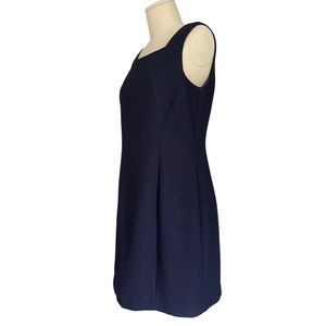 Datiani Vintage Modest Blue Sleeveless Square Neck Professional Career Dress 12